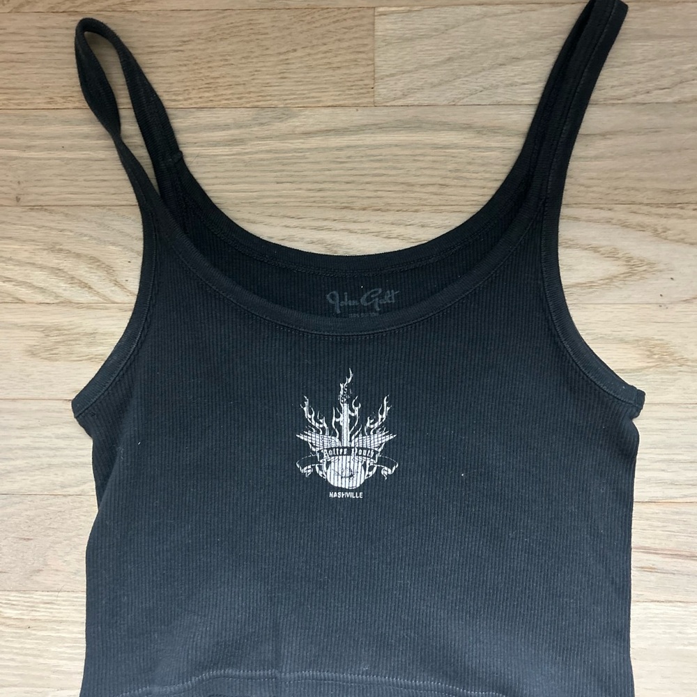 Brandy Melville Black Fitted Crop Tank Top